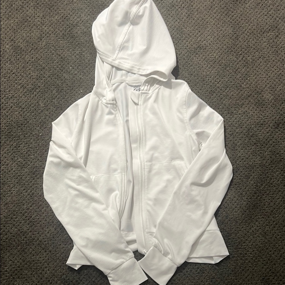 Girls Athleta White Hoodie Jacket